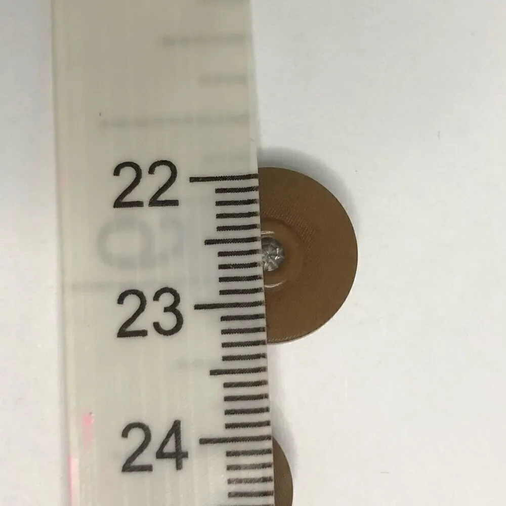 vintage antique tan brown early plastic rhinestone small round‎ button 3